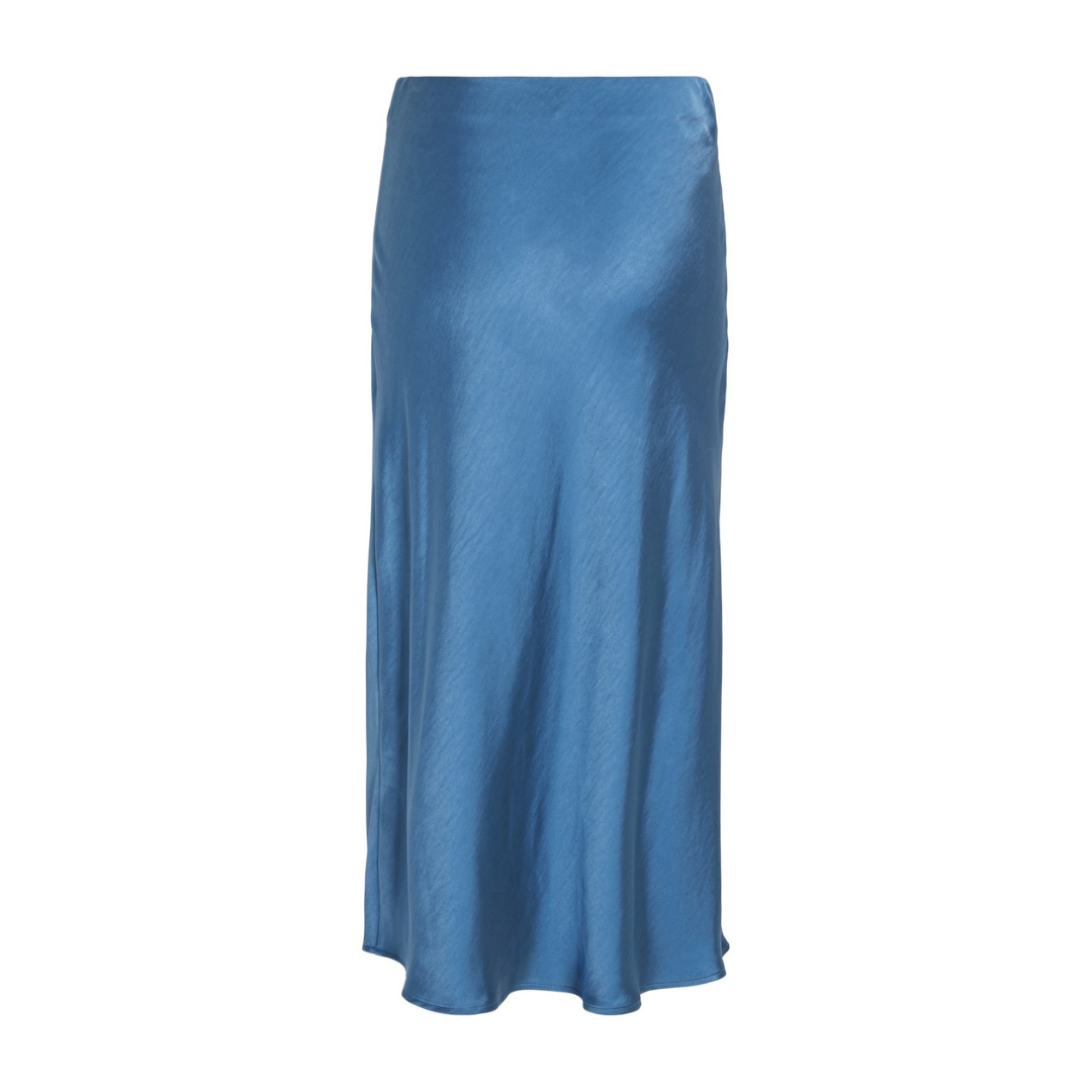 Satin slip skirt - coronet blue