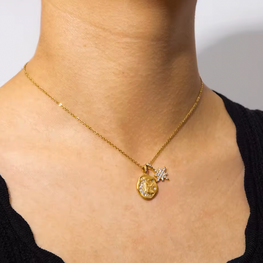 Celestial Charm Gold Necklace