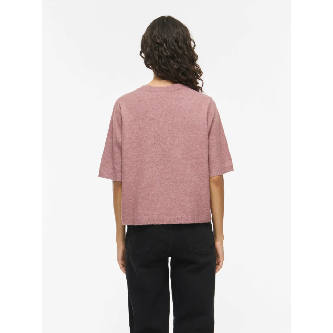 Gia Short Sleeve Cardigan - Dusky Pink