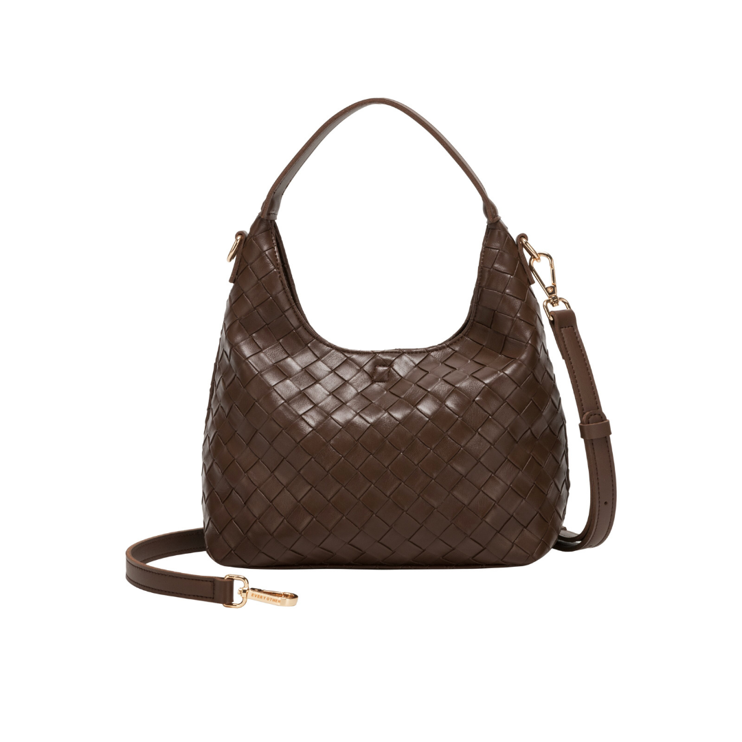 Chocolate Woven Shoulder Bag
