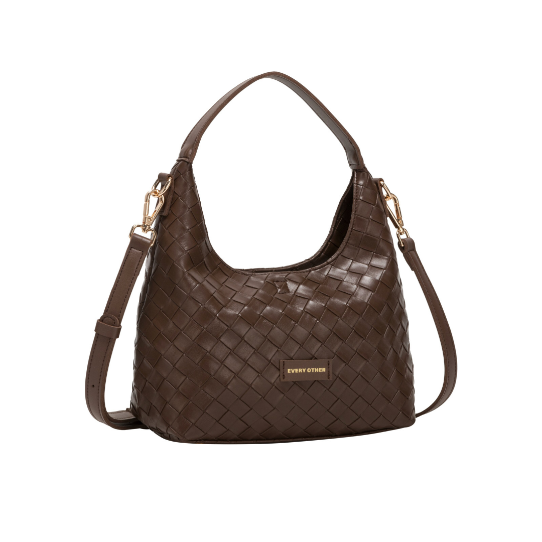Chocolate Woven Shoulder Bag