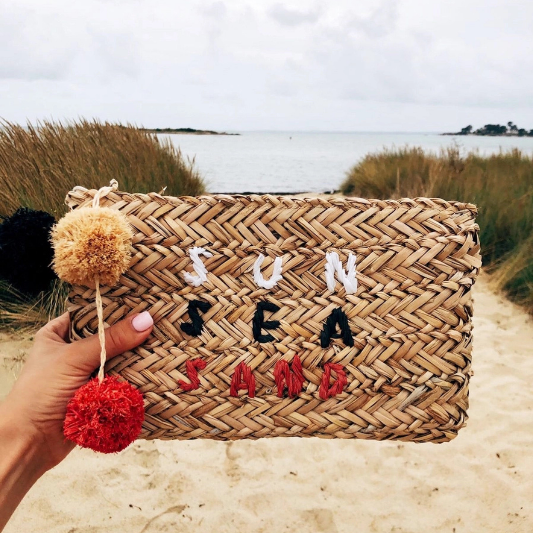 Sun Sea Sand Raffia Clutch