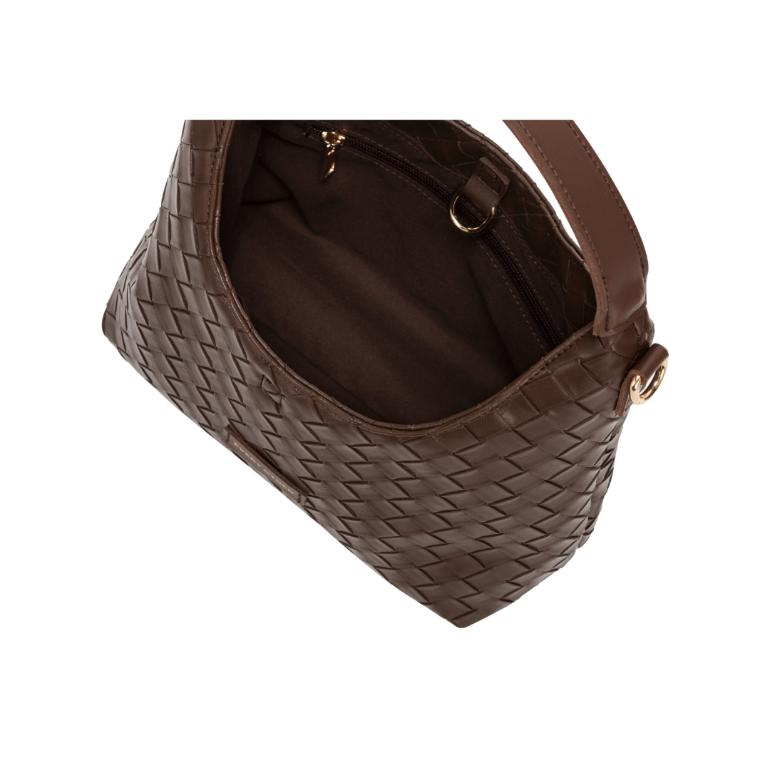 Chocolate Woven Shoulder Bag