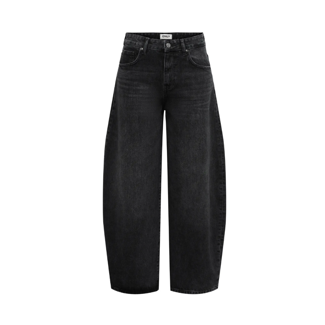 Taylor Washed Black Barrel Jeans