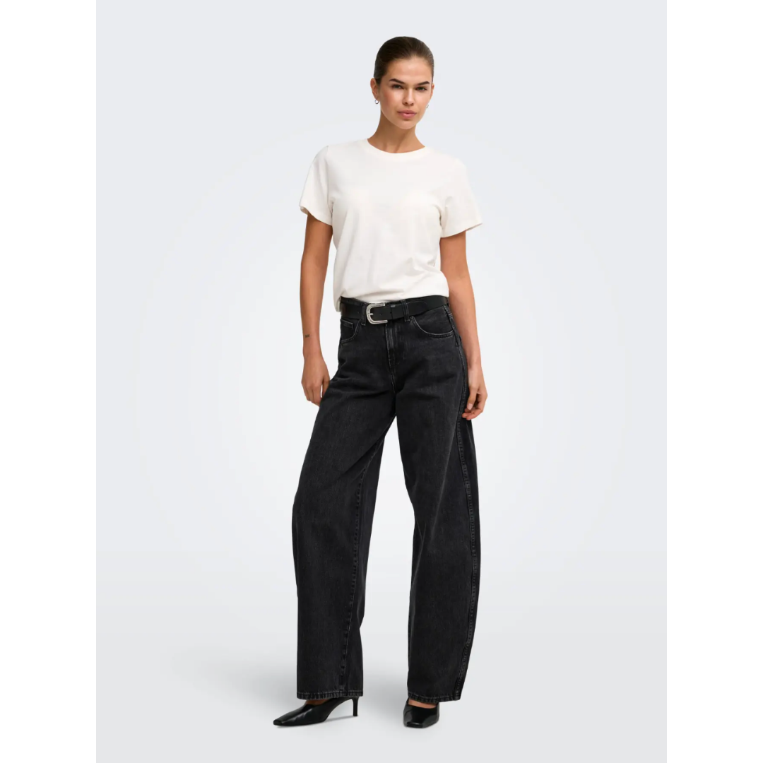 Taylor Washed Black Barrel Jeans