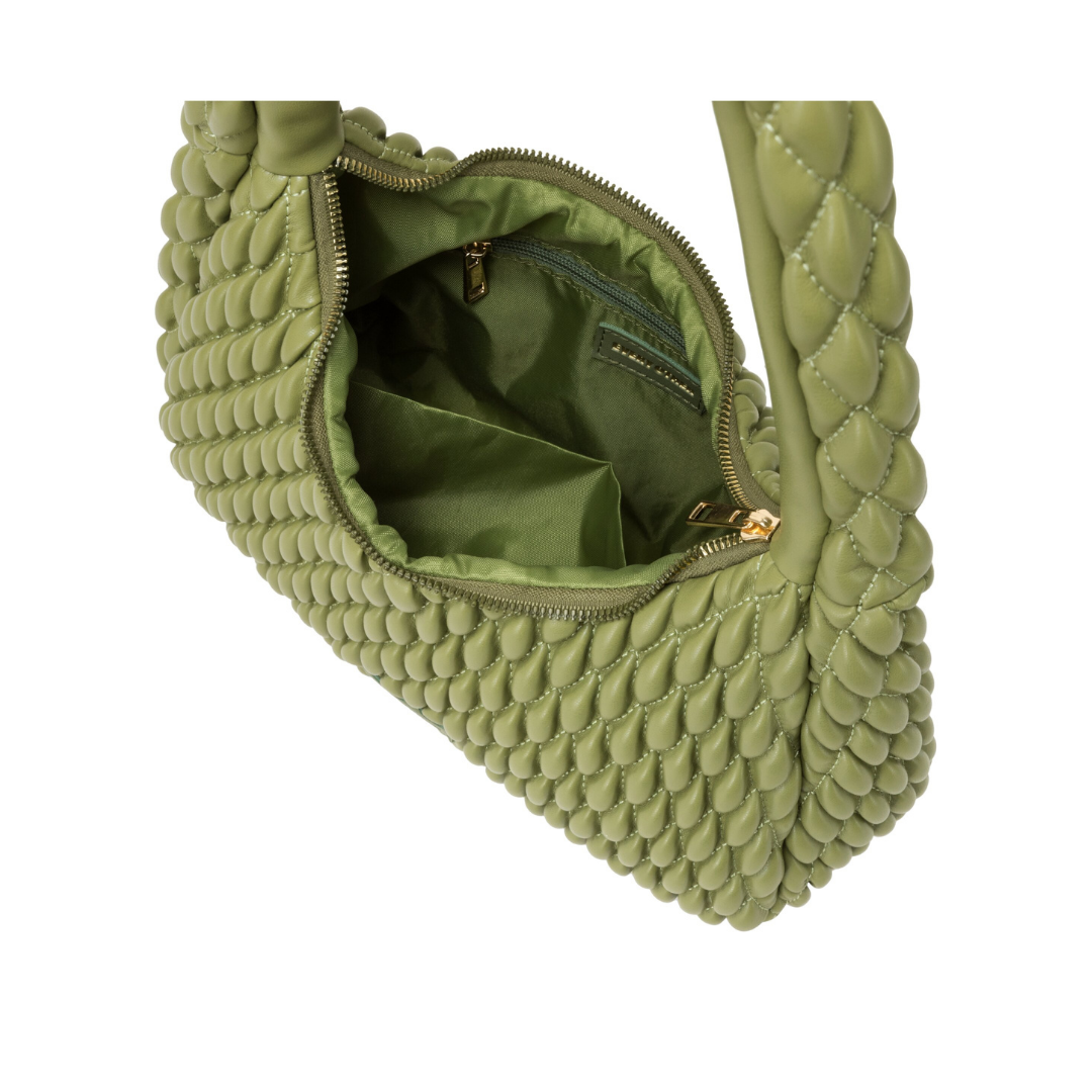 Olive Quilted Shoulder Bag