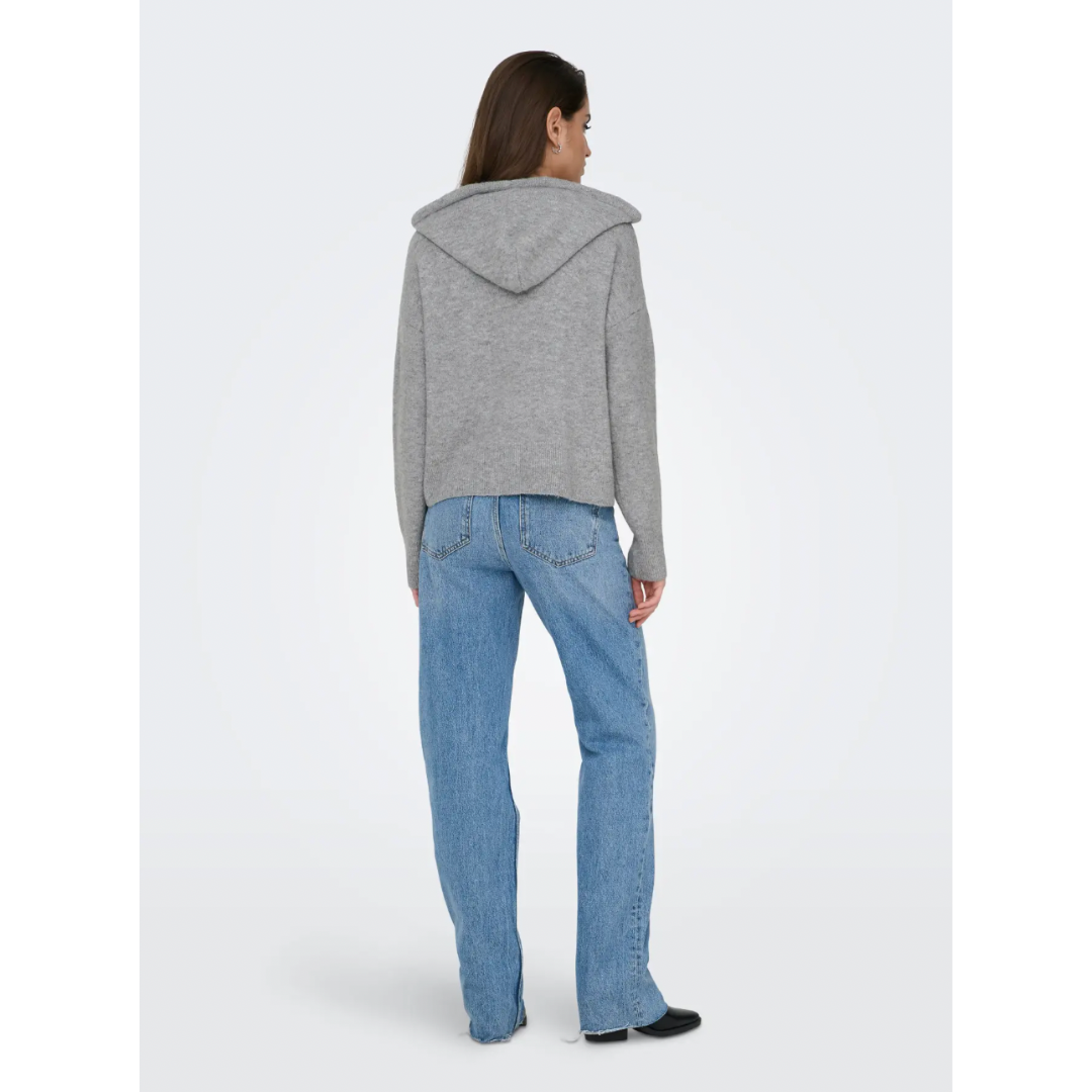 Loro Grey Knit Zip Hoodie