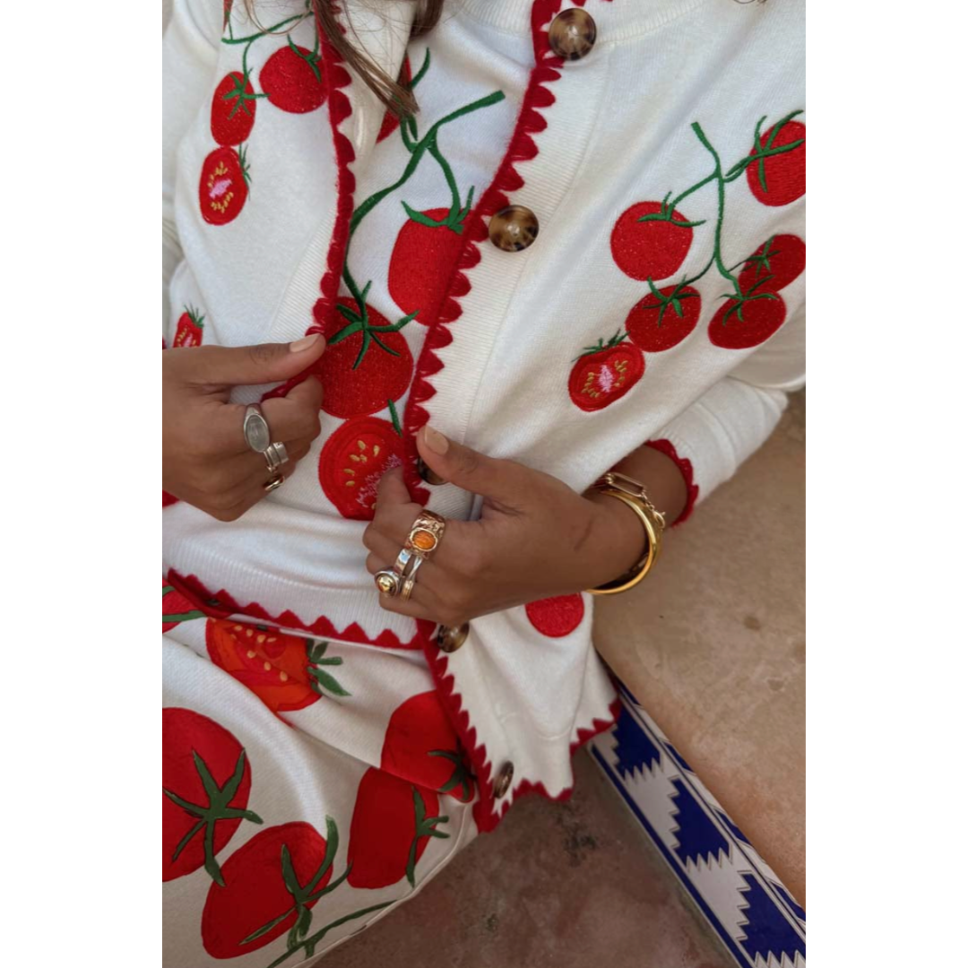 Tomato Embroidered Cardigan