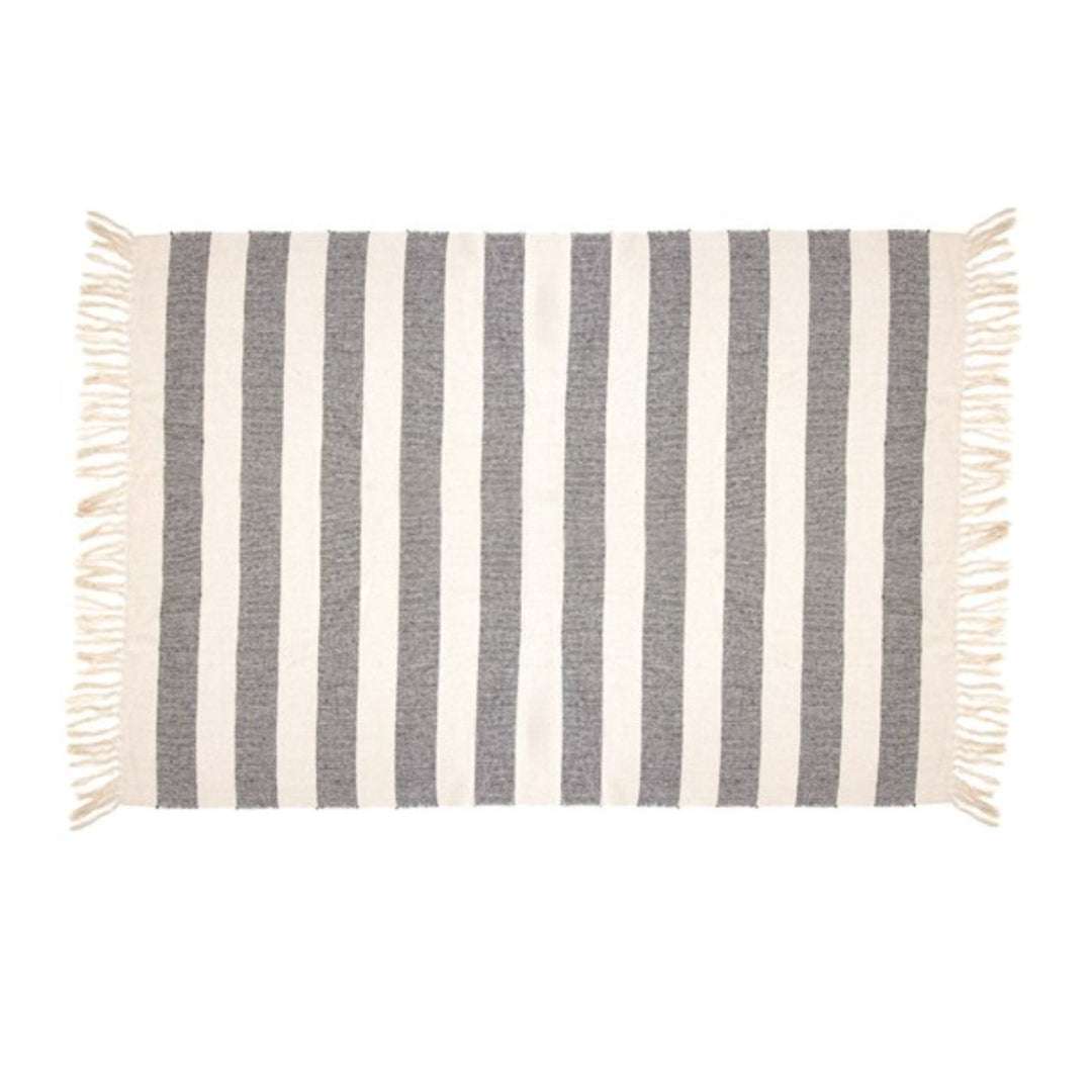 Boho stripe blanket throw