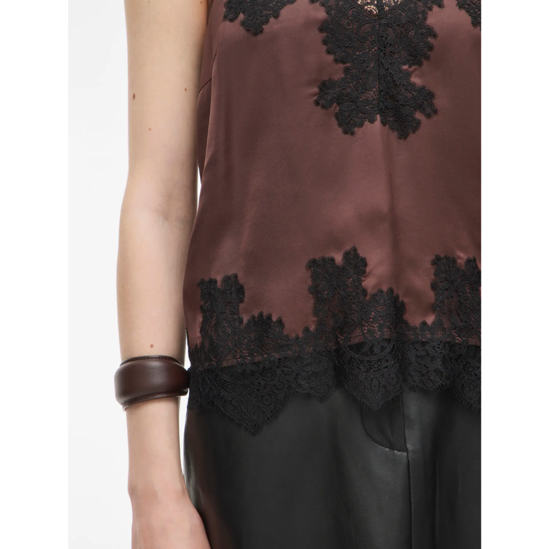 Chocolate Lace Singlet Top