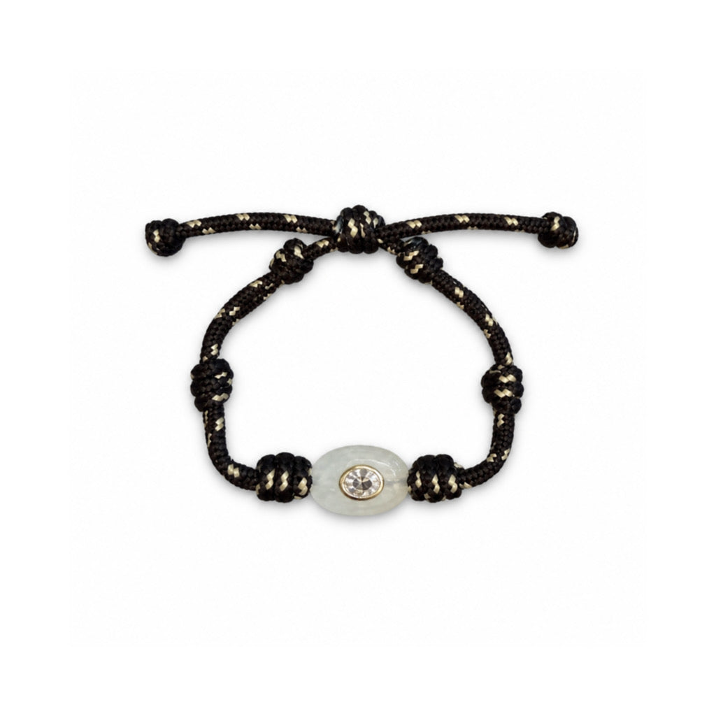 Harlow Paracord Necklace & Bracelet - brown & clear