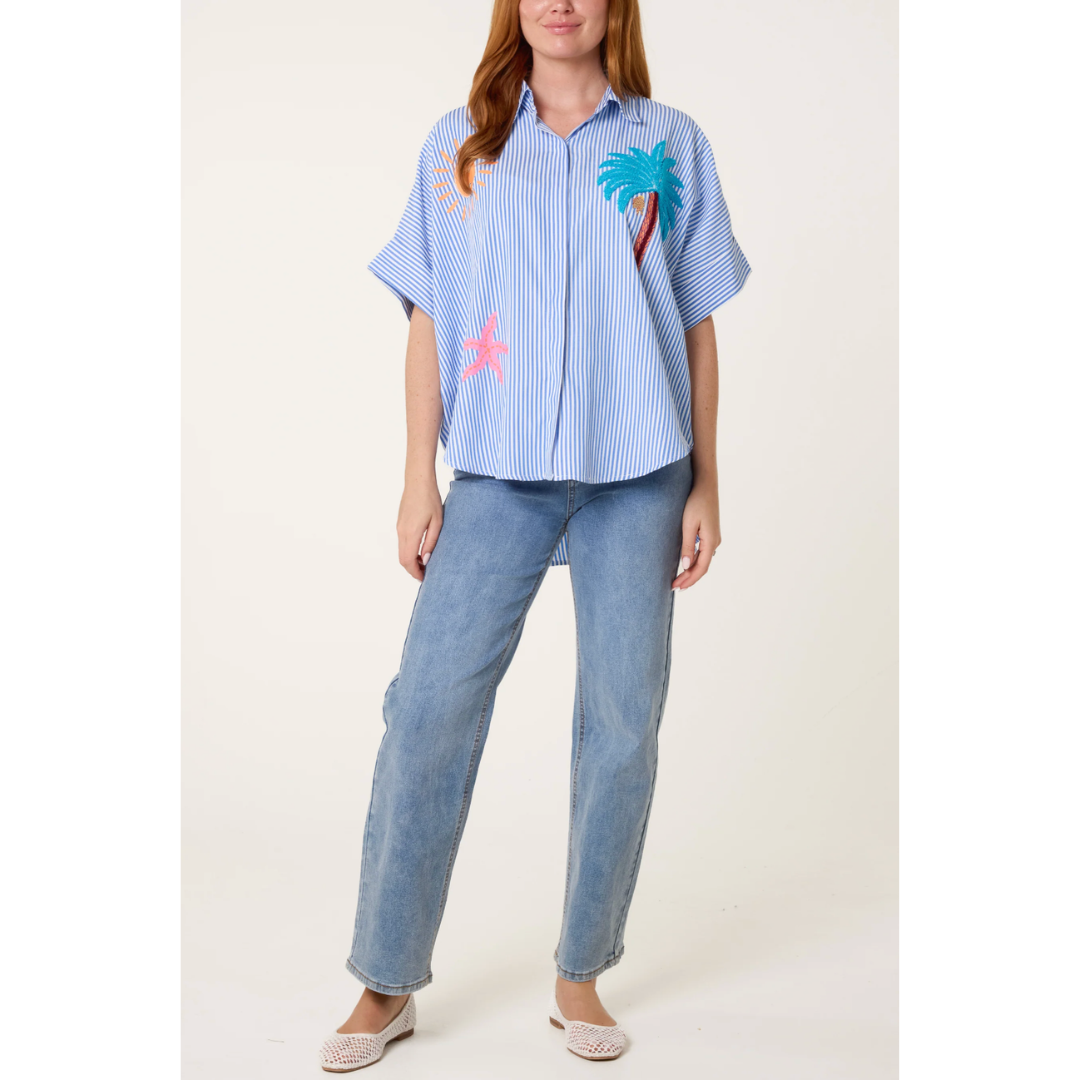 Palma Embroidered Stripe Shirt