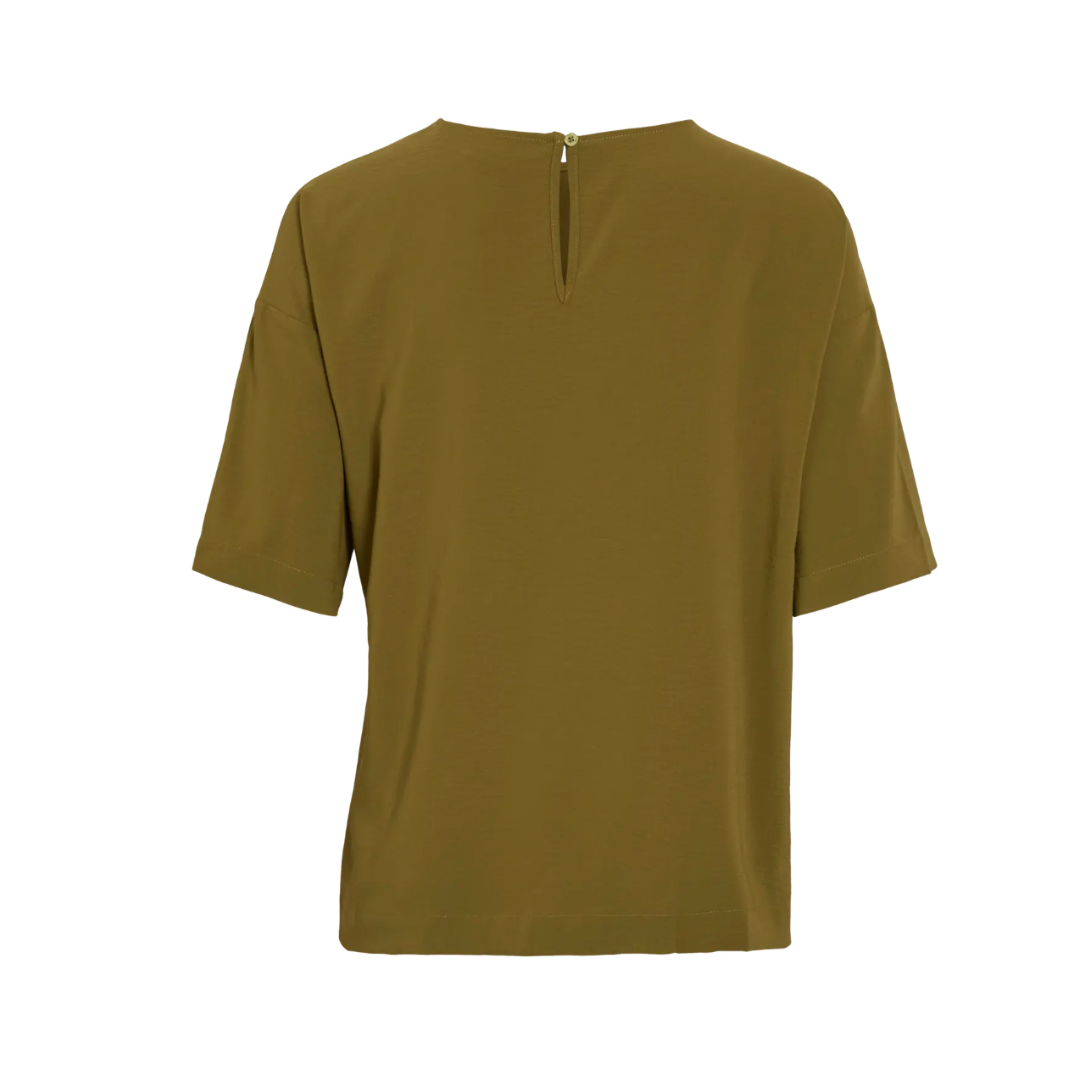 Olive Sculpted Detail Top