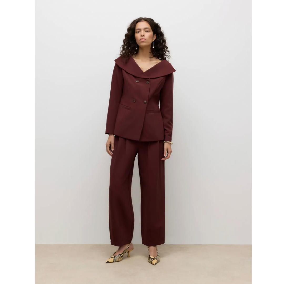 Vivica Burgundy Tailored Trousers