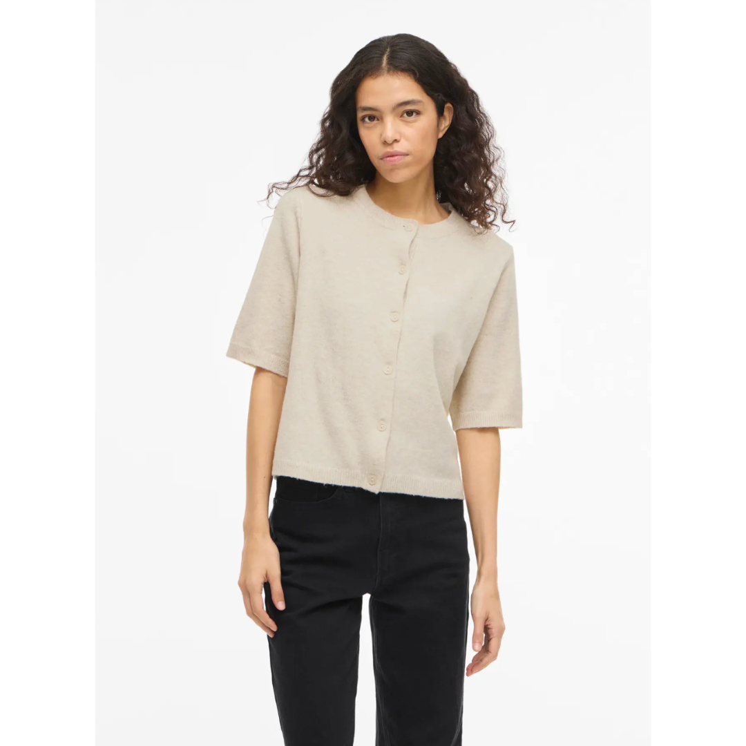 Gia Short Sleeve Cardigan - Cream