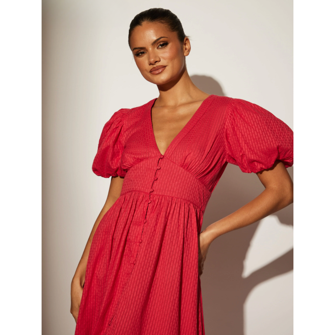 Poppy Pink Midi Dress