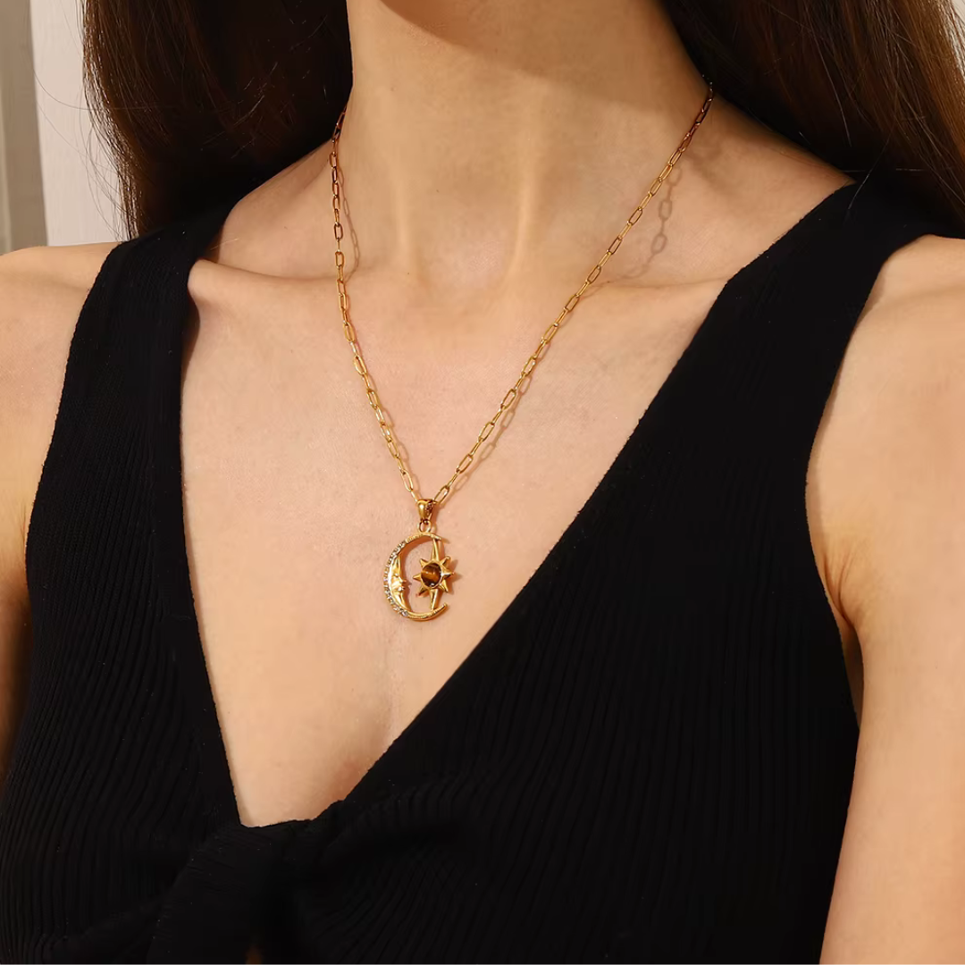 Celeste Moon & Sun Necklace