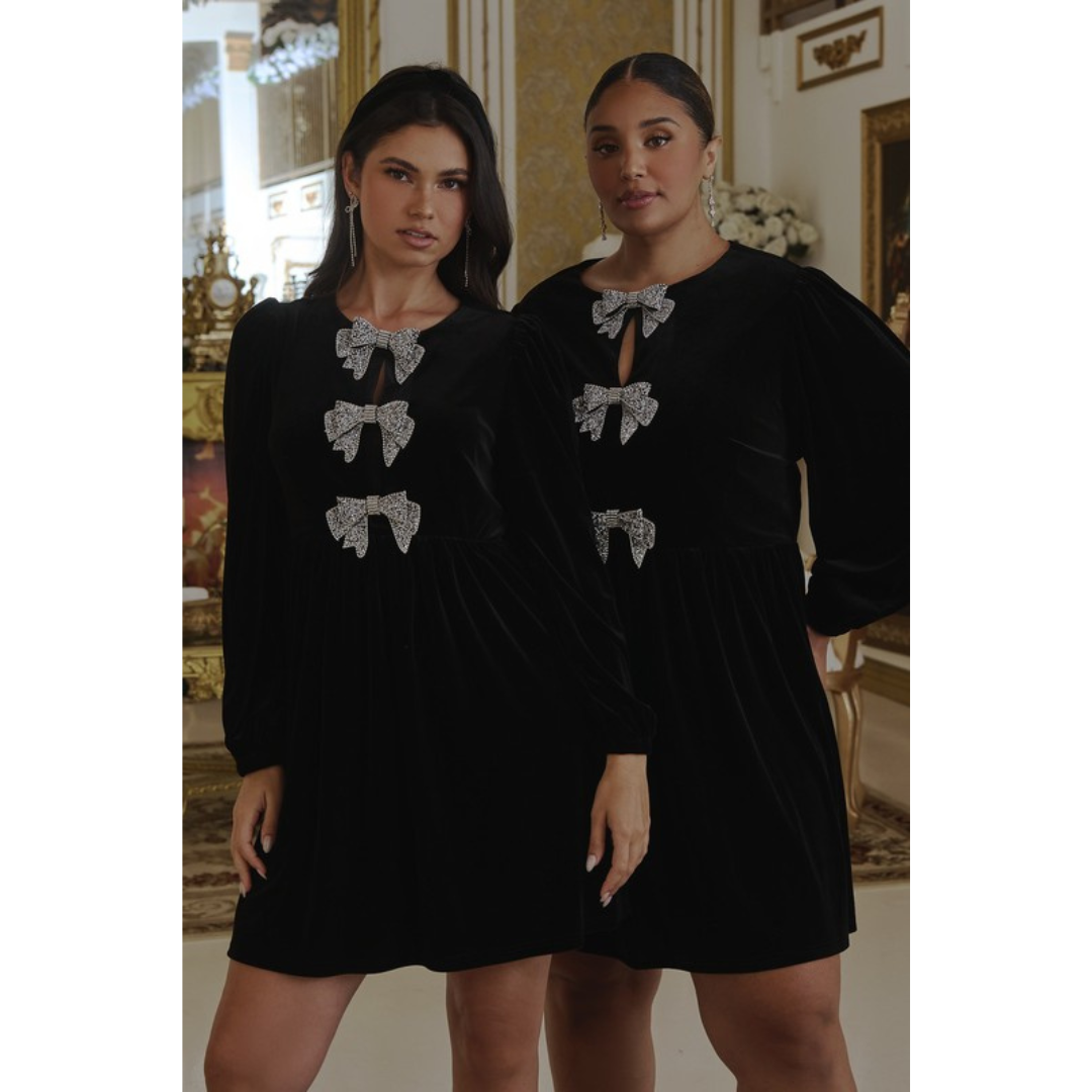 Camille Embellished Bow Dress