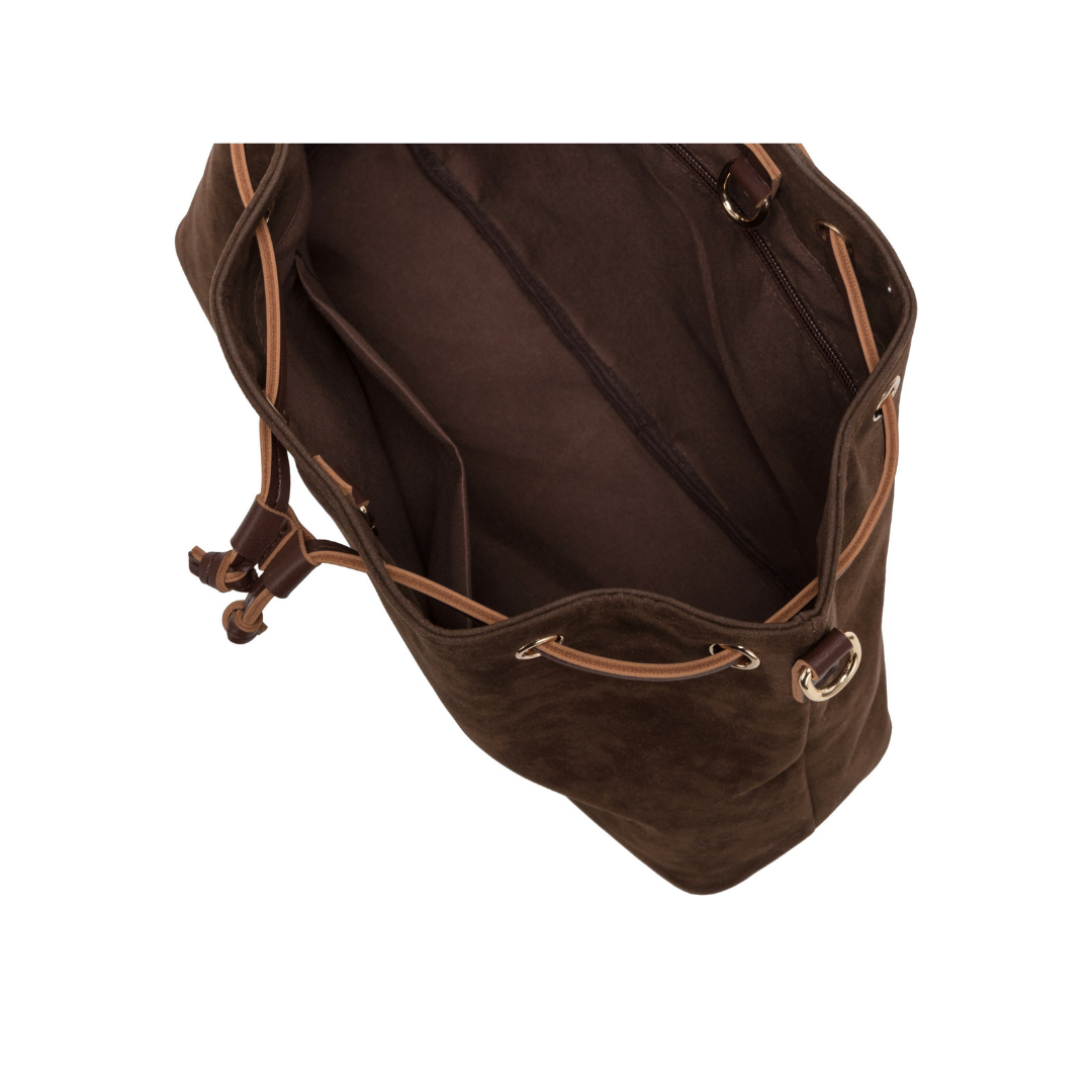 Chocolate Suede Bucket Bag