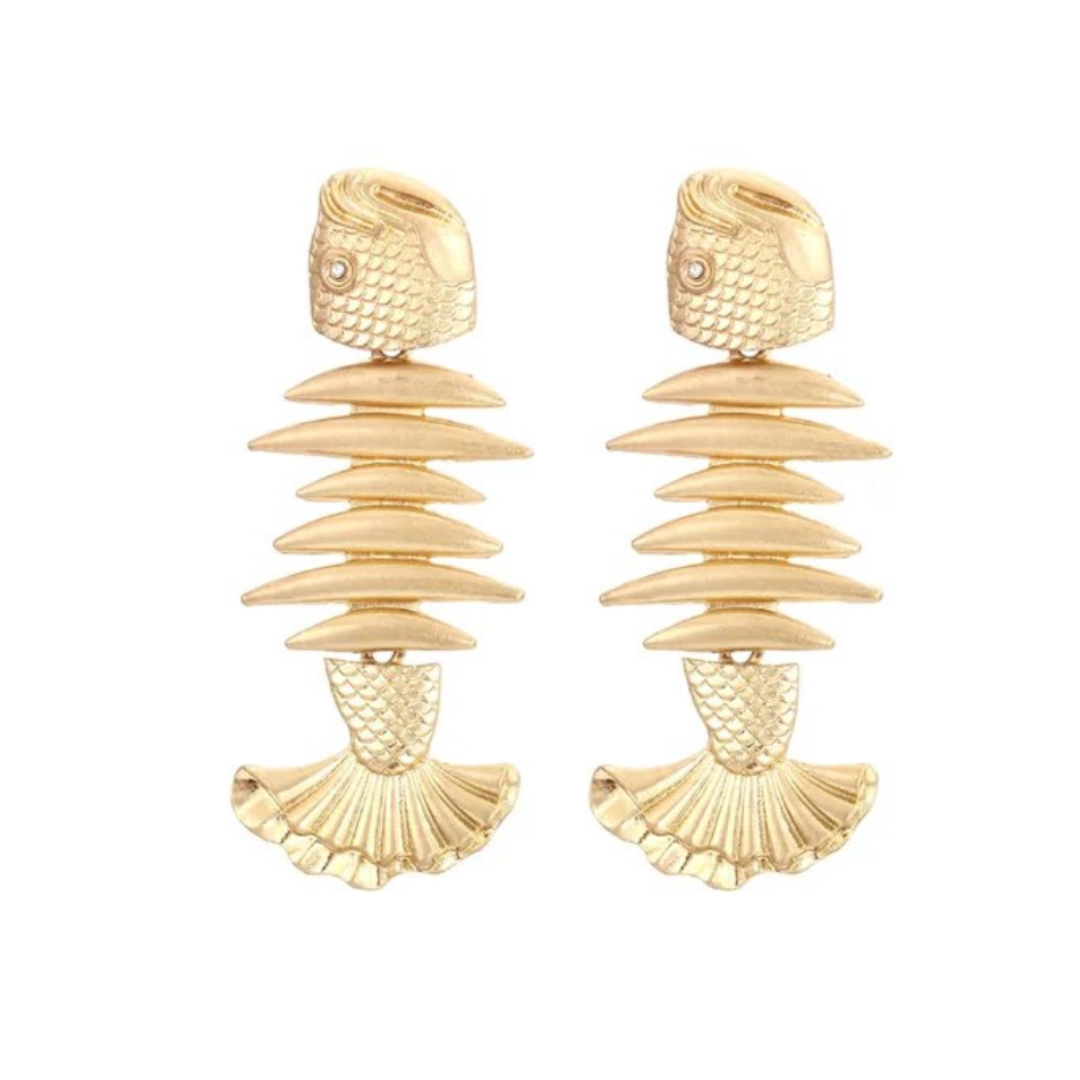Gold/Silver Fishbone earrings