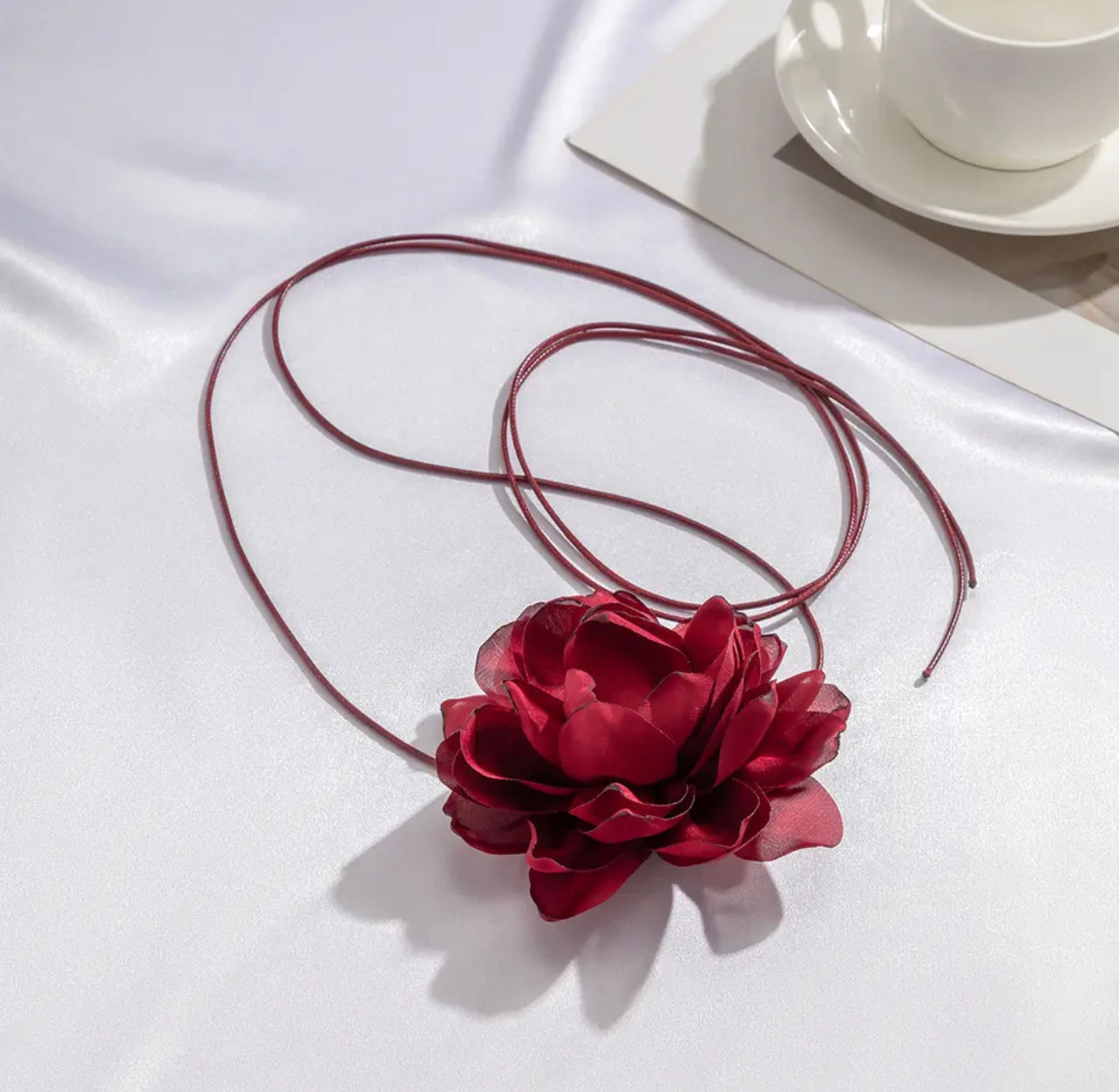 Flower corsage neck tie