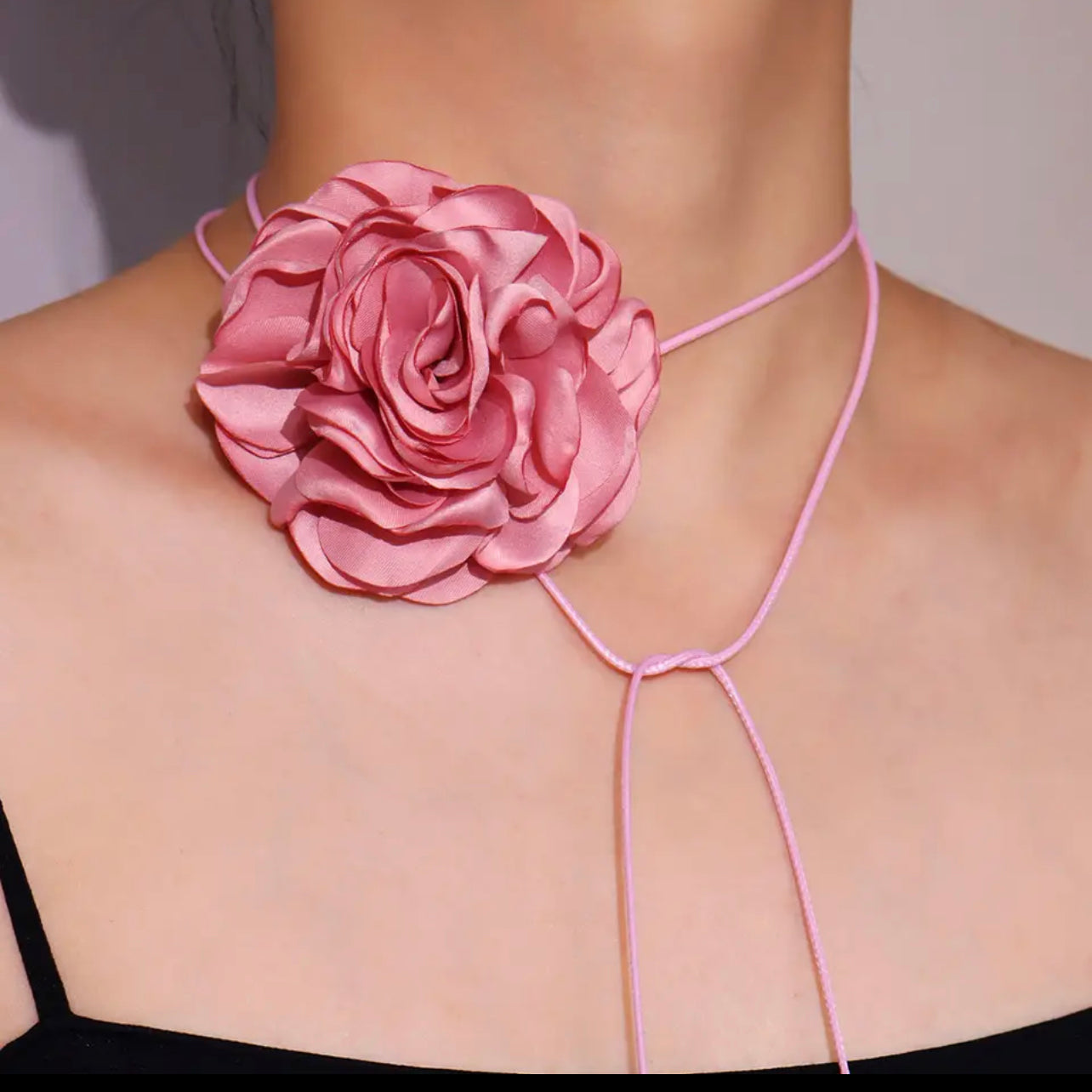 Flower corsage neck tie