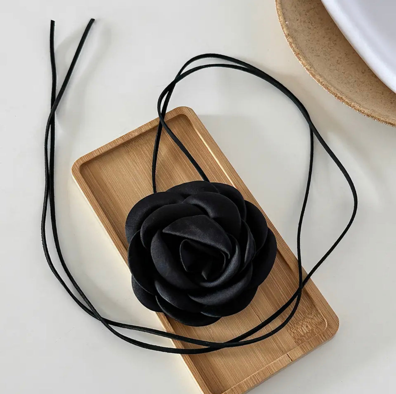 Flower corsage neck tie