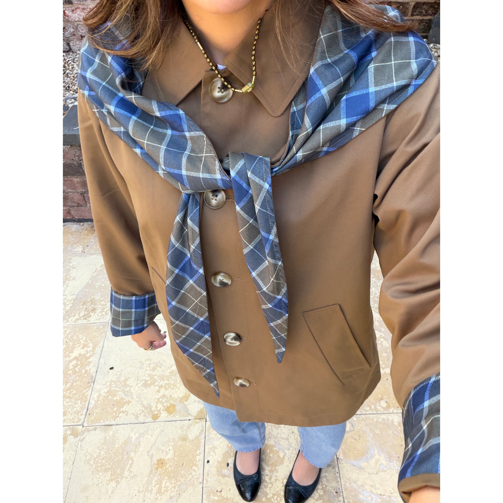 Jerry Check Scarf Jacket