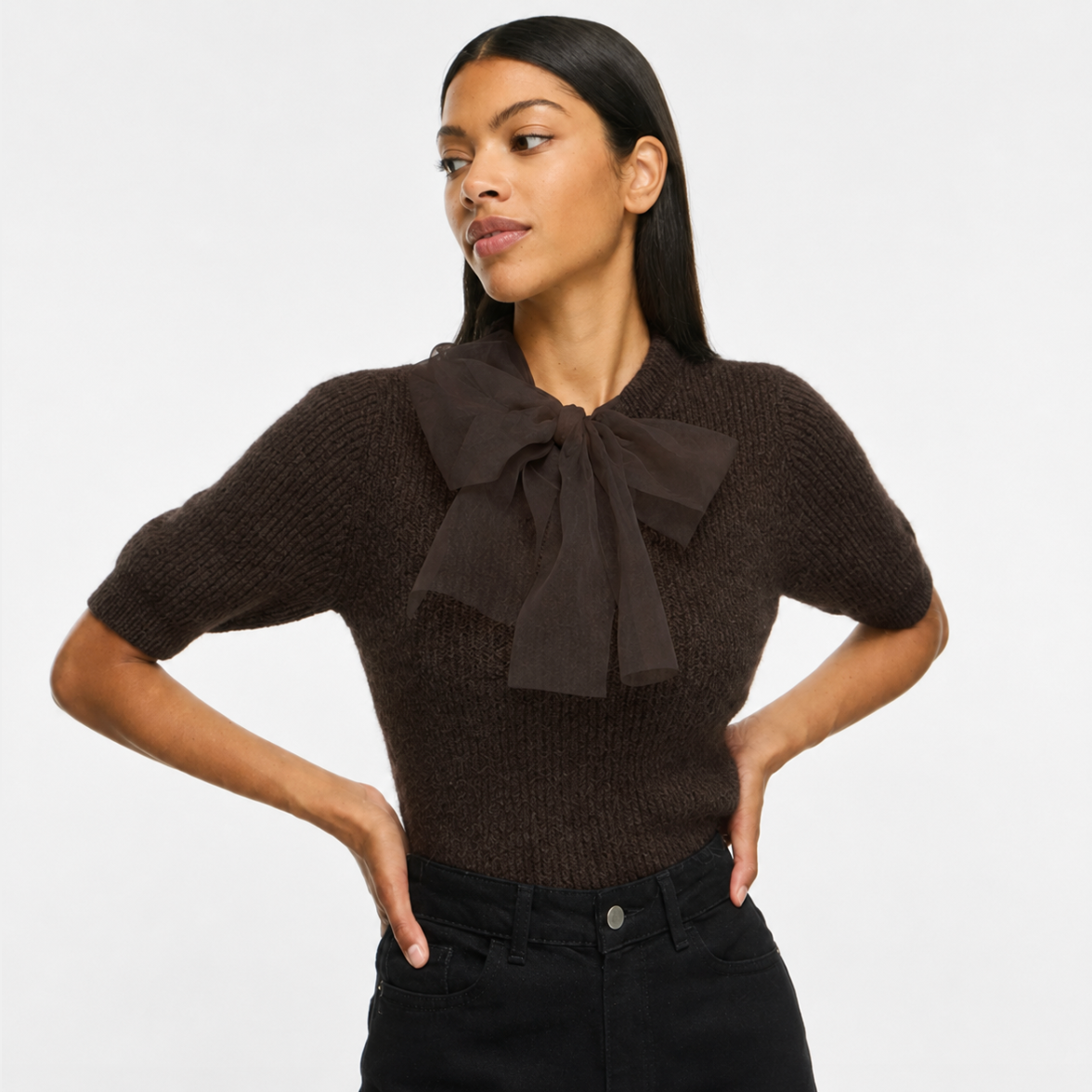 Nancy Knitted Top - Chocolate