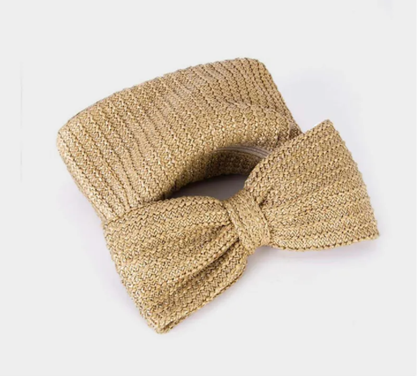 Bow handle raffia bag