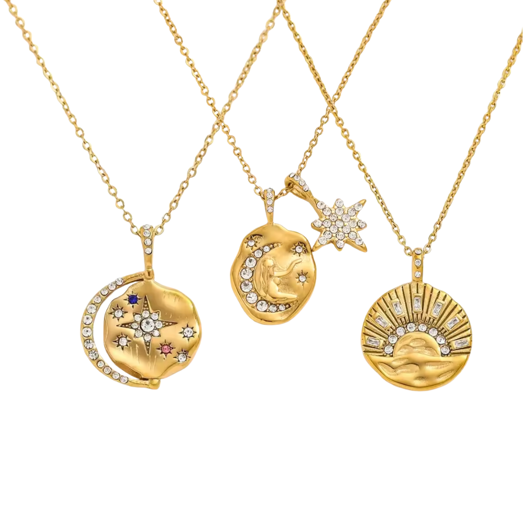Celestial Charm Gold Necklace