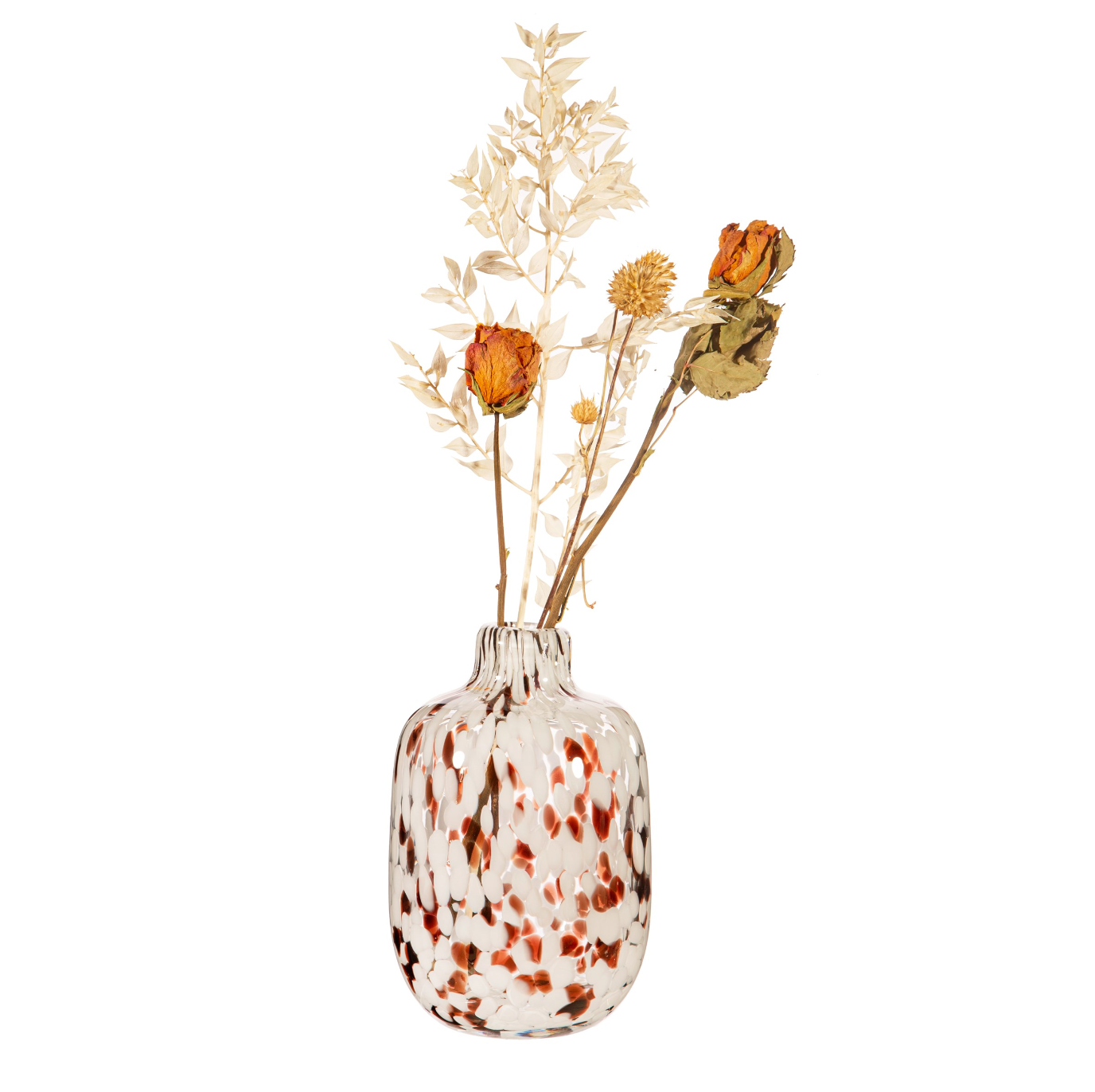 Small Brown Speckled Glass Vase