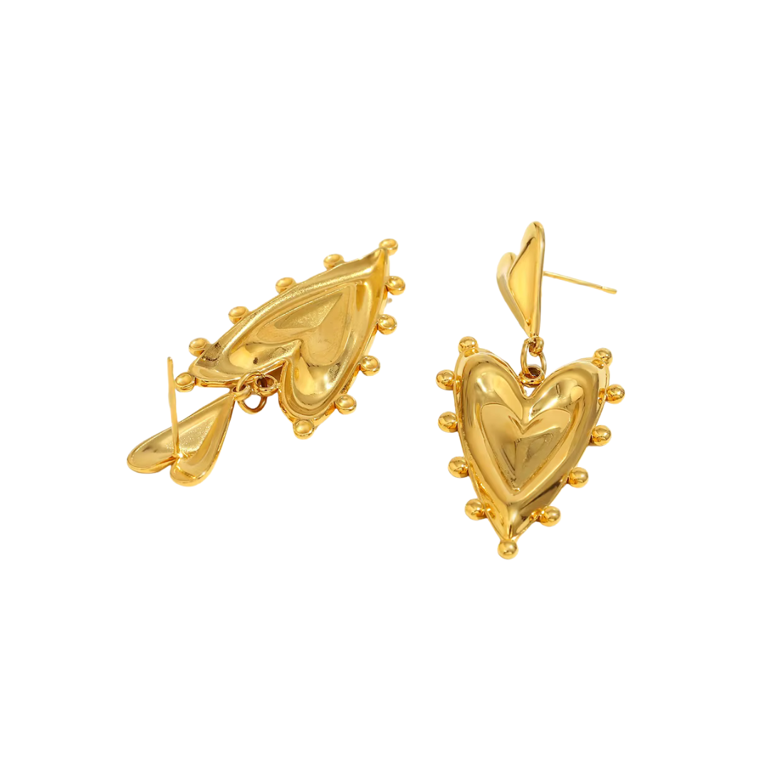Cora Statement Heart Earrings
