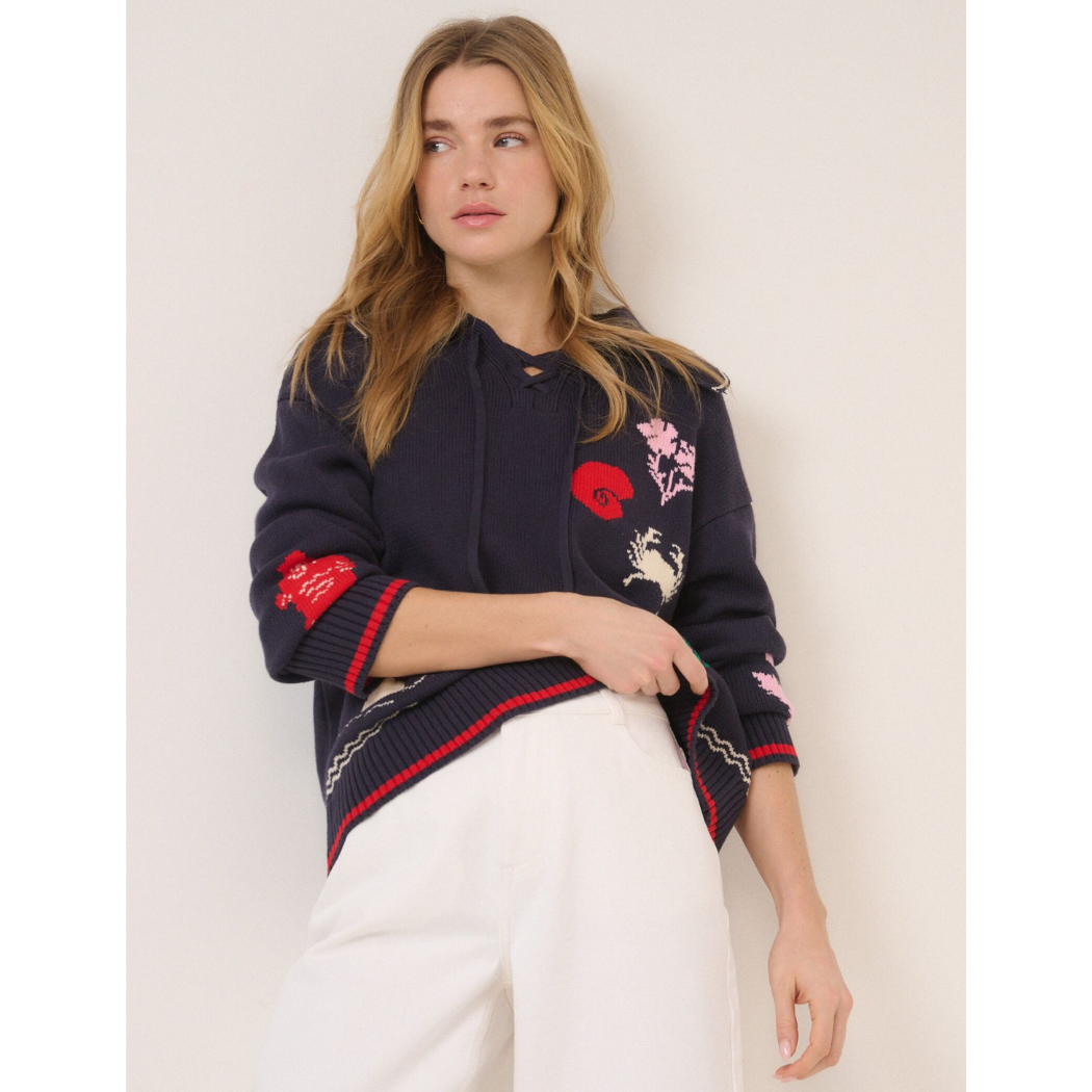 Navy Seascape Jumper