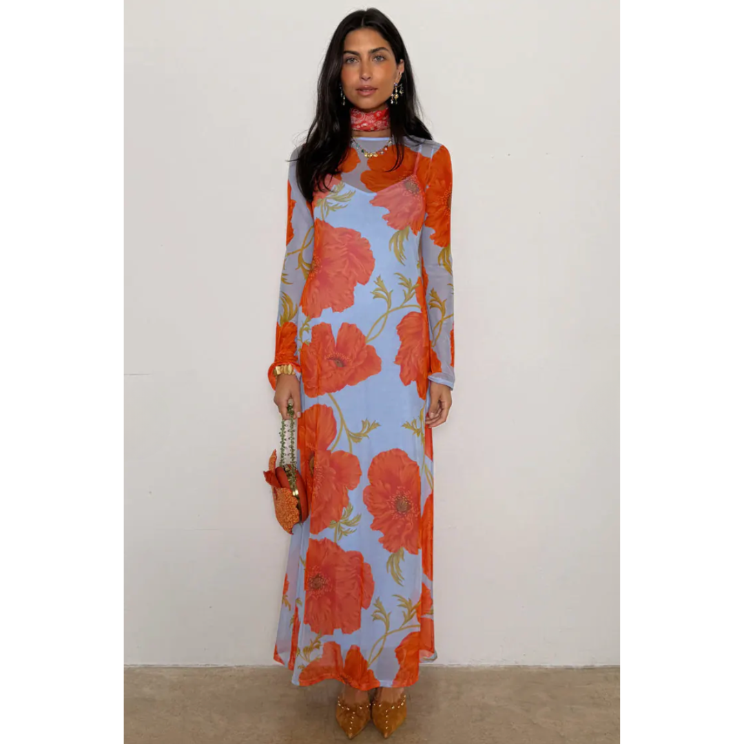 Blue Poppy Aria Mesh Dress