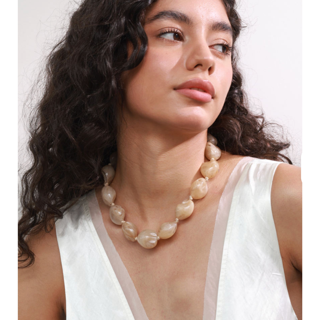 Marbled Bead Necklace