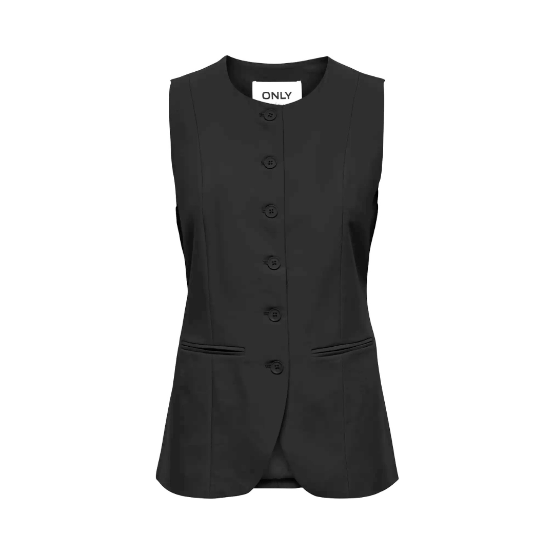 Malena Long Black Waistcoat