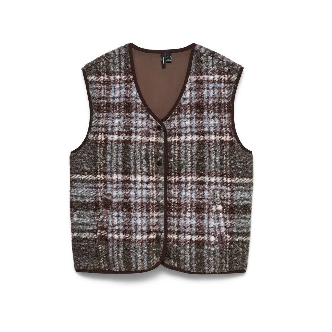 Teddy Check Gilet