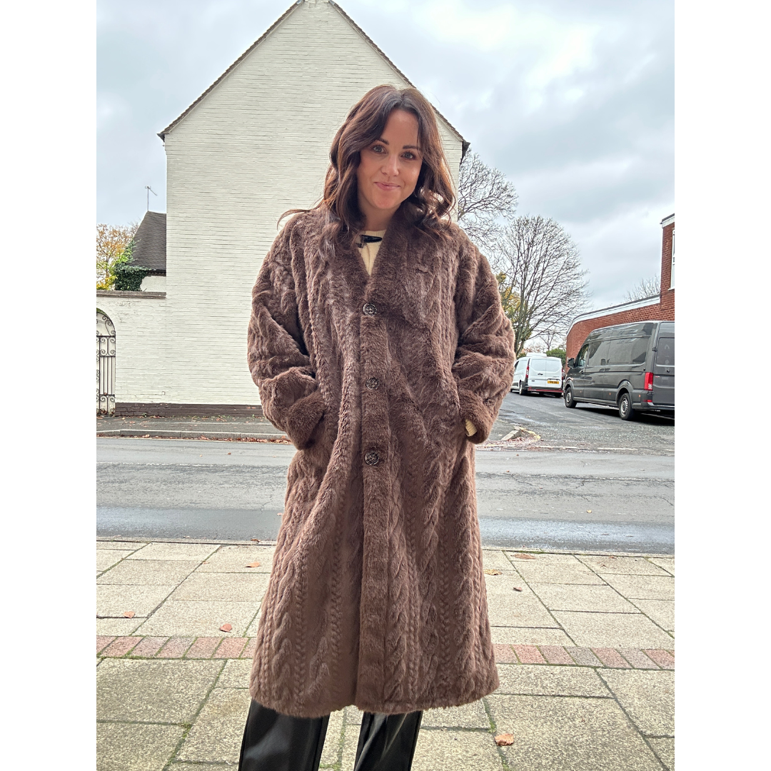 Aspen Chocolate Faux Fur Coat