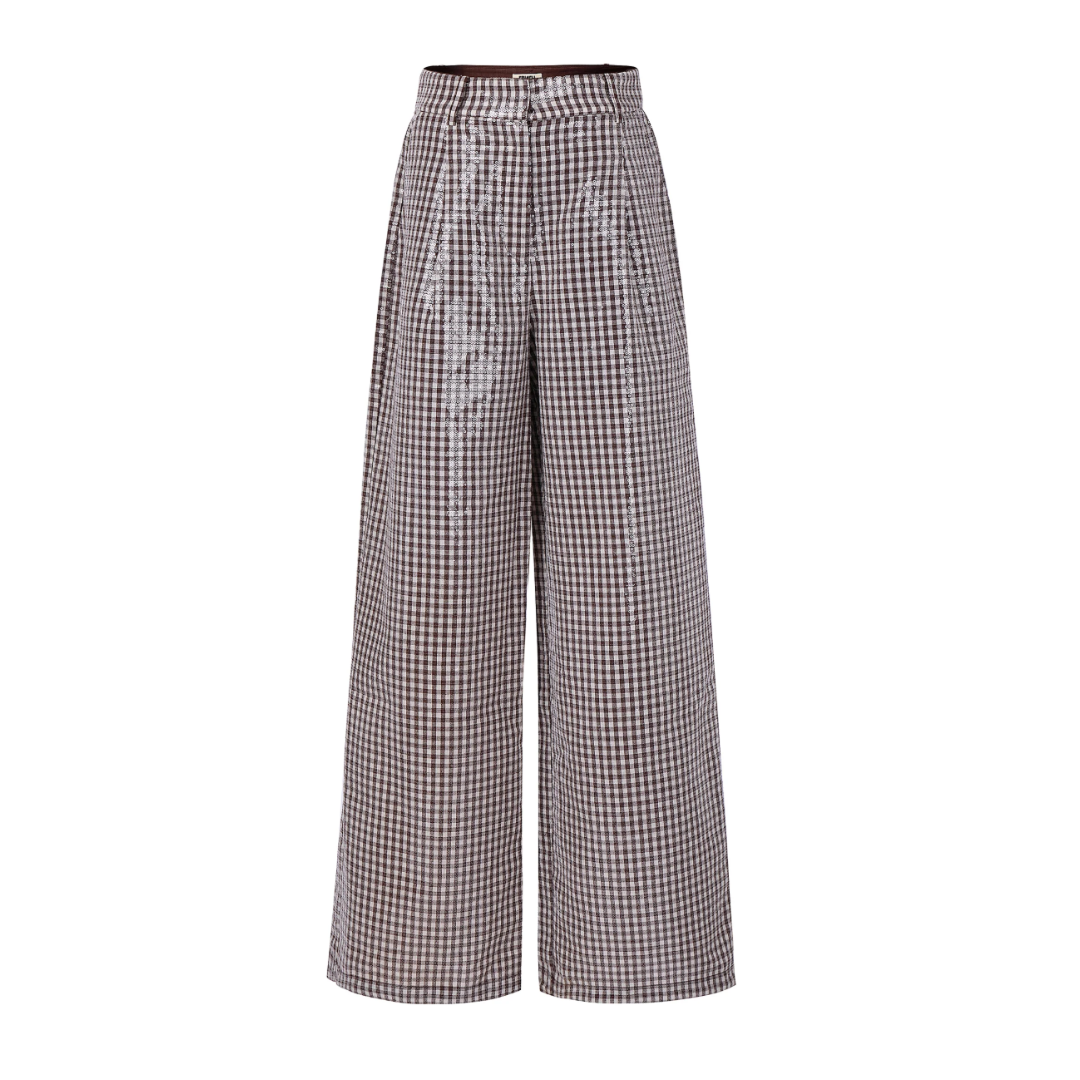 Ninou Brown Gingham Trousers