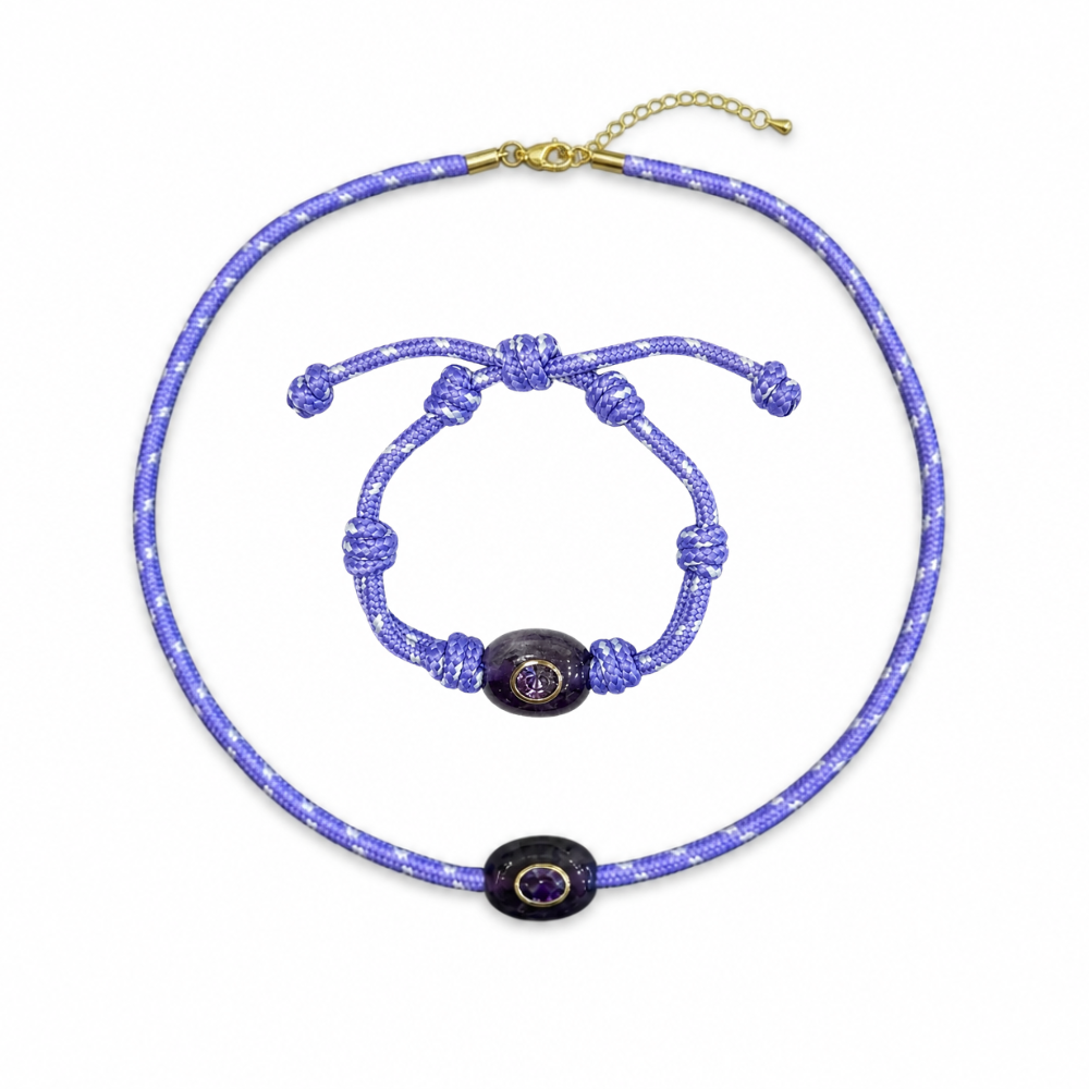 Harlow Paracord Necklace & Bracelet - purple