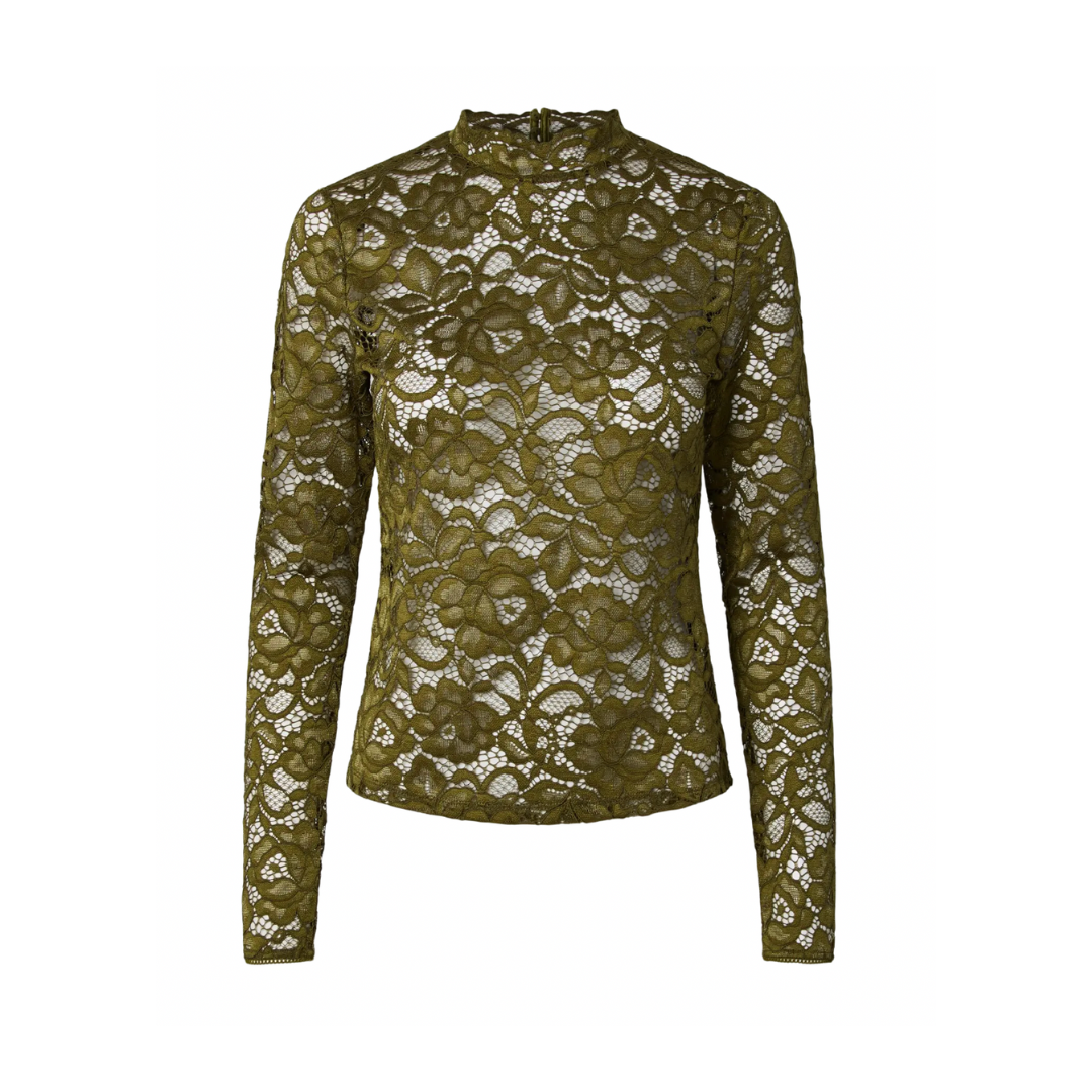 Olive Lace Top