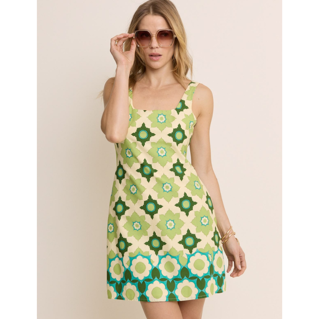 Green Floral Connie Shift Dress