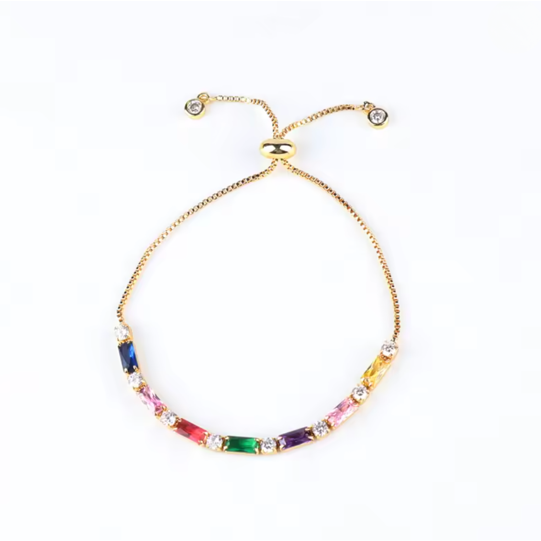 Rainbow Baguette Crystal Bracelet