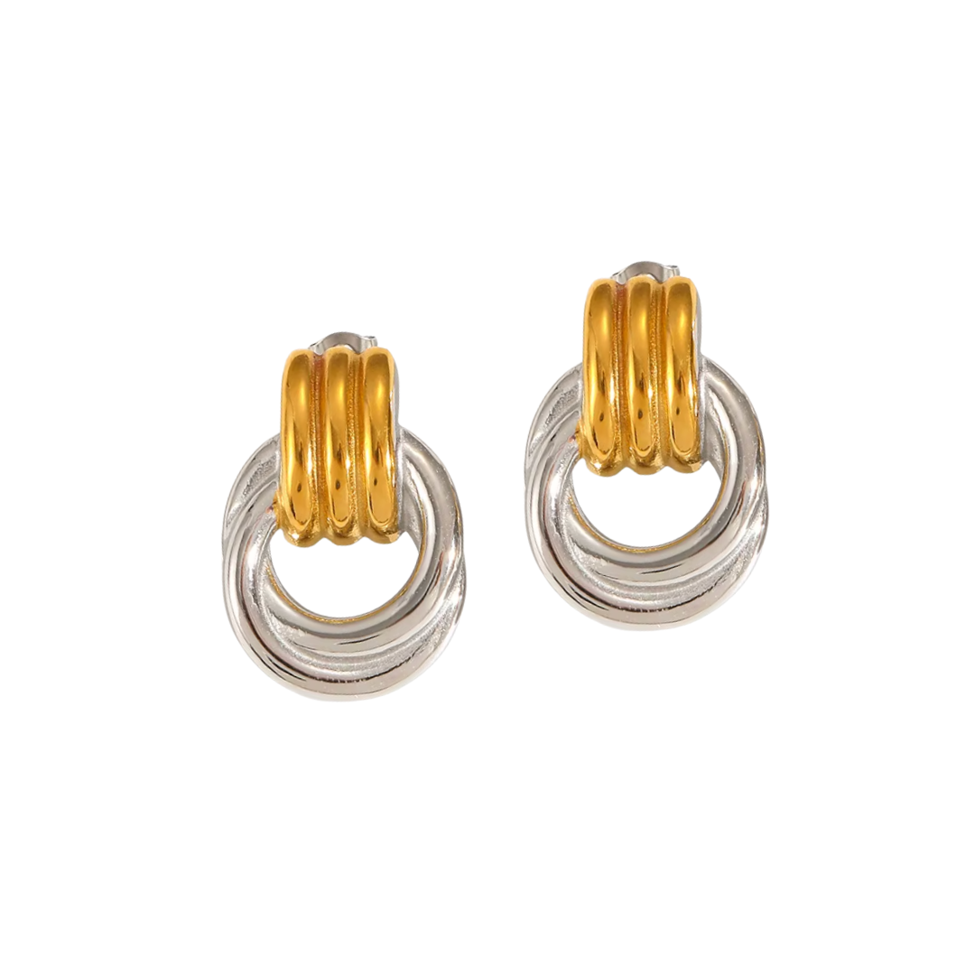 Two-Tone Loop Earrings