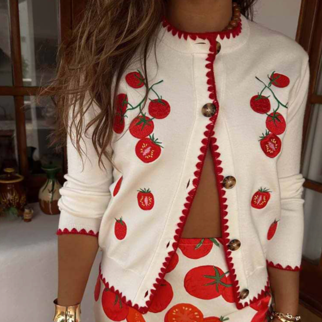 Tomato Embroidered Cardigan