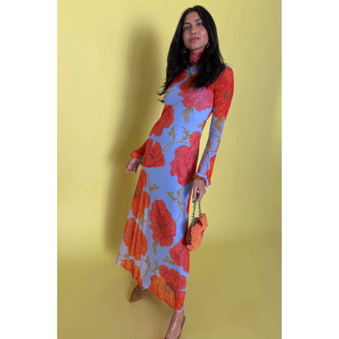 Blue Poppy Aria Mesh Dress