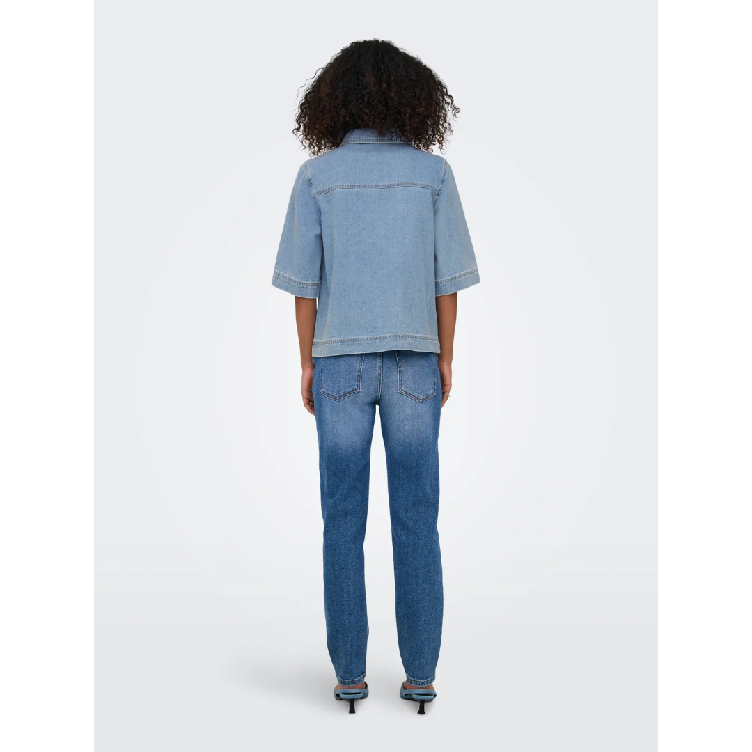 Belle Light Denim Short Sleeve Shirt