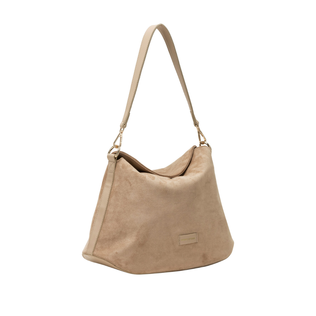 Taupe Suede Shoulder Bag