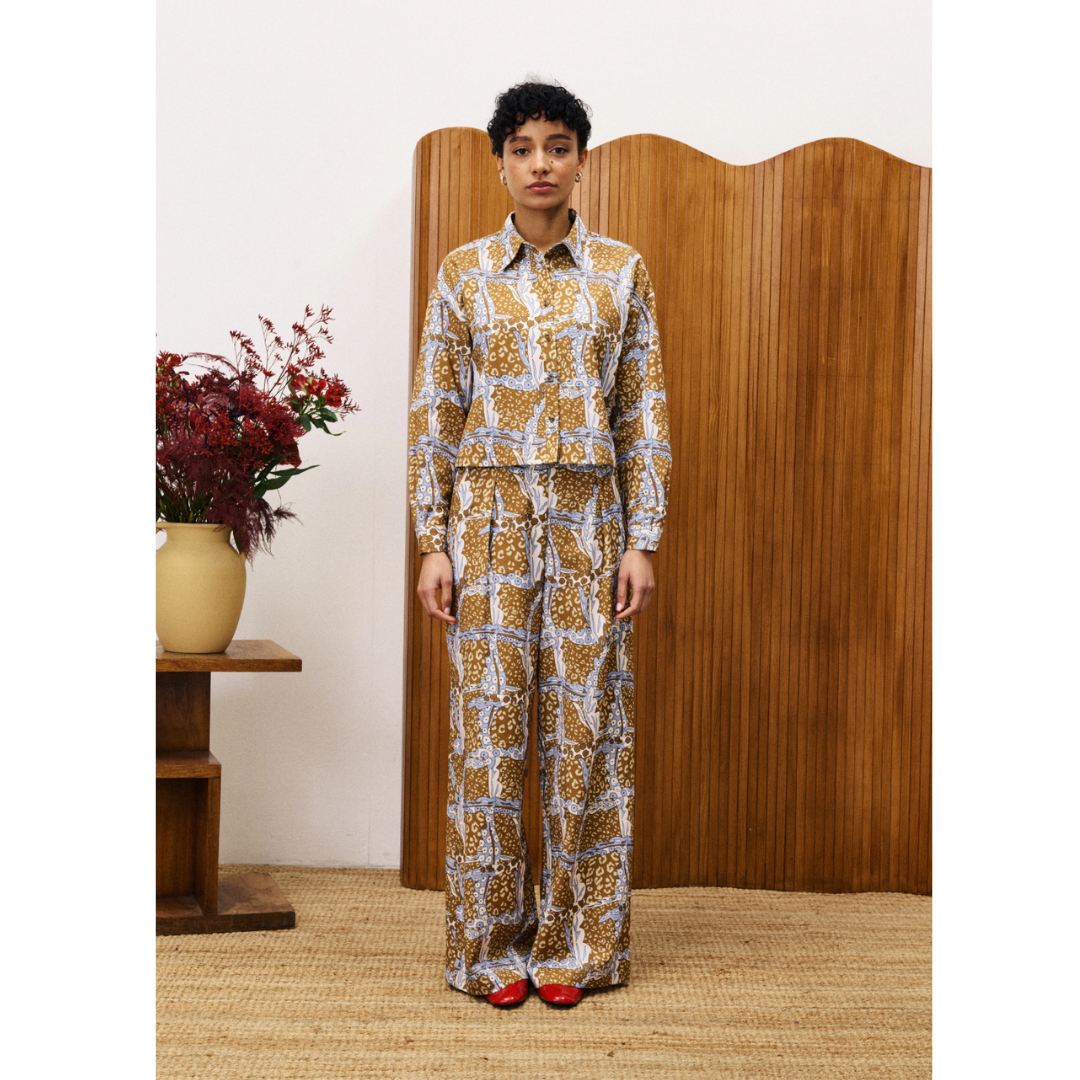 Loki Wide-Leg Print Trousers